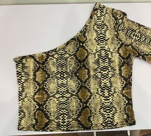 Snake print One Off Shoulder Top