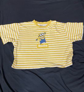 Minions Cartoon  Crop Tshirt