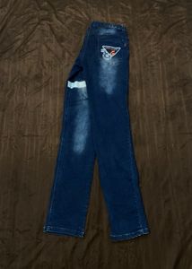 Unique Graphic Print Denim Jeans