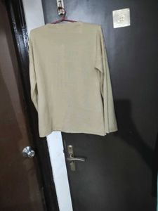 Beige Embellished Cardigan sweater