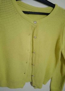 Yellow Knit Cardigan