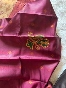Elegant Saree with aari work blouse piece
