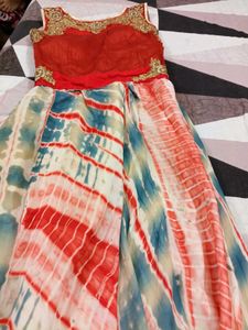 Red &amp; Blue Tie-Dye Dress