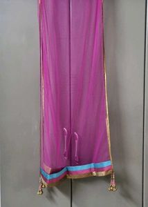 Pink &amp; Blue Embellished Anarkali Dress