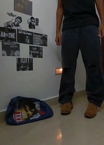 Scatched Wide Leg Baggy Jeans