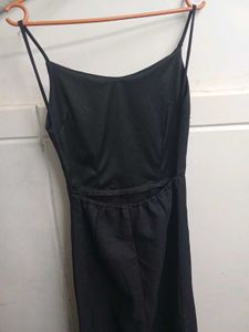 Black Backless Slip Dress