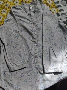 Abstract Print Button-Down Shirt