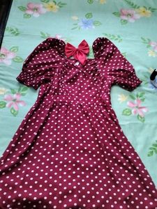 Red Bow + Polka Dot Dress Combo