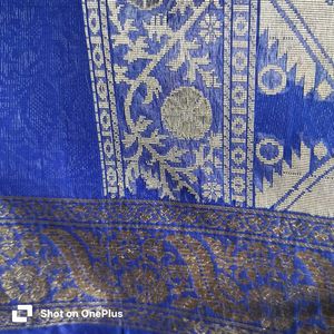 Elegant Blue Banarasi Saree Hardly Worn Once