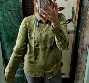 Green Printed Shirt