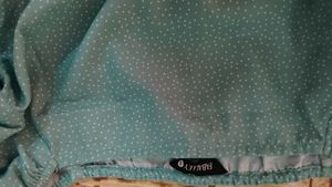 Vintage Aqua Polka Dot Top