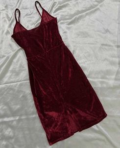Burgundy Velvet Mini Slip Dress
