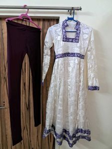 Elegant A Line Kurta With Leggings