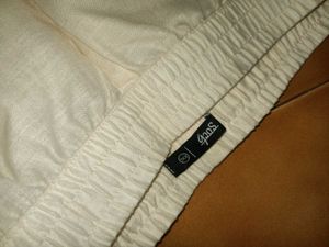 White Elastic Waist Pants
