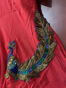 Elegant Red Embroidered Kurta