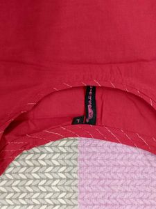 Red Embroidered Kurta
