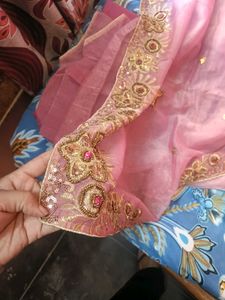 Pink Embellished Saree