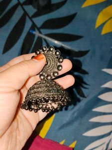 Oxidized Jhumka Earrings