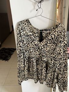 Leopard Print Top- Worn Only Once