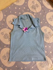 Blue Sleeveless Top
