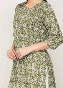 Green Floral Print Kurti