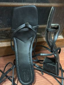 Black Tie Up Heels
