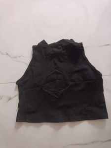 Black Crop Top Stretchable
