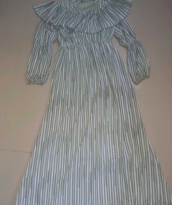 Striped Ruffle Maxi Dress