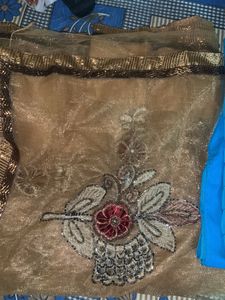 Elegant Embroidered Saree Fabric