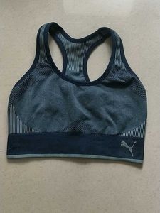 Puma Blue Patterned Sports Bra