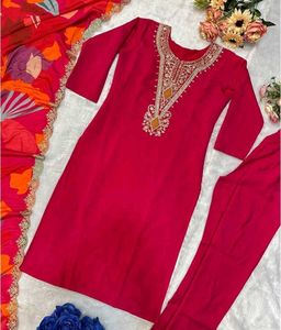 Pink Embroidered Kurta set