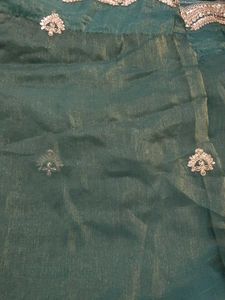 Emerald Green Embellished Saree