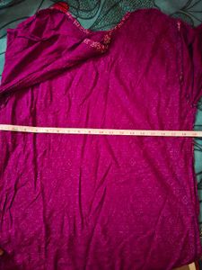 Embroidered Detail Purple Dress