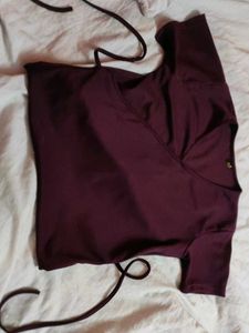 Burgundy Wrap Top