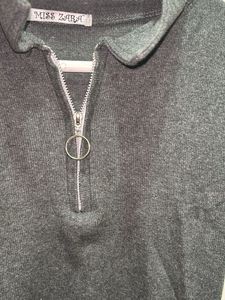 Gray Polo Crop Top