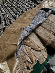Elegant Green &amp; Gold Embroidered Lehenga