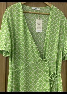 MANGO Printed Dress With Balloon Sleeves