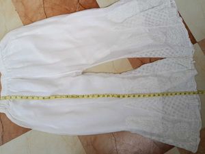 White Embroidered Palazzo Pants