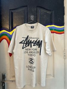 🔥 Rare Stussy Tee – Beige | Size M | Streetwear S