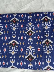Blue Fabric With Ikat Print