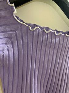 Lavender Off Shoulder Crop Top