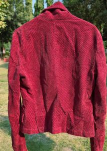 Zara TRF Premium Red Corduroy Blazer for Women