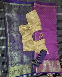 Elegant Purple Saree with Blouse