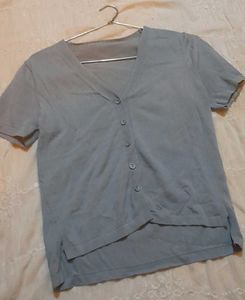 Button-Down Short Sleeve Top