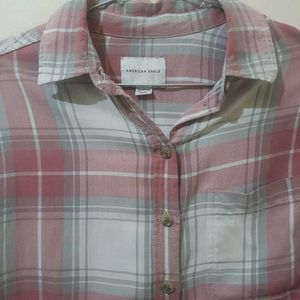 American Eagle Cropped Fannel SHIRT