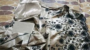 Golden Black Embroidery Kurta Set