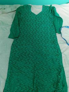 Emerald Green Embroidered Dress