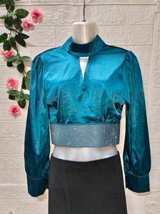 Size S/M  🎁Buy 2 Get 1 Free 🎁 Teal Sparkle Satin