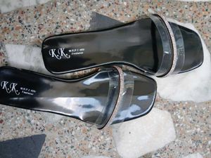 Black Rhinestone Strap Sandals With Free Gift