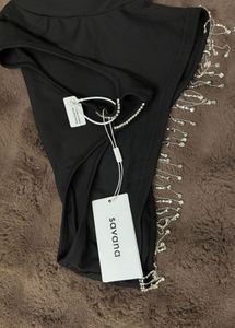 SAVANA Rhinestone Crop Top
